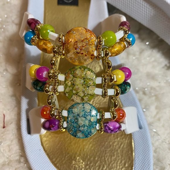 Grandco Gold Beaded Fancy Summer Sandals - Picture 7 of 8